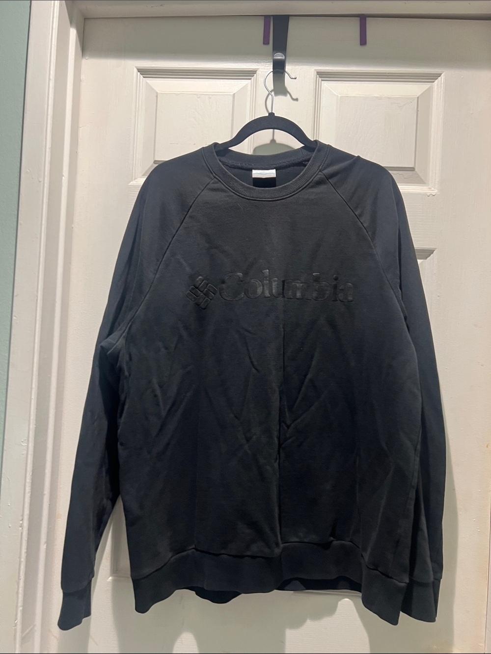 Columbia Black Crewneck Sweatshirt with Tonal Logo